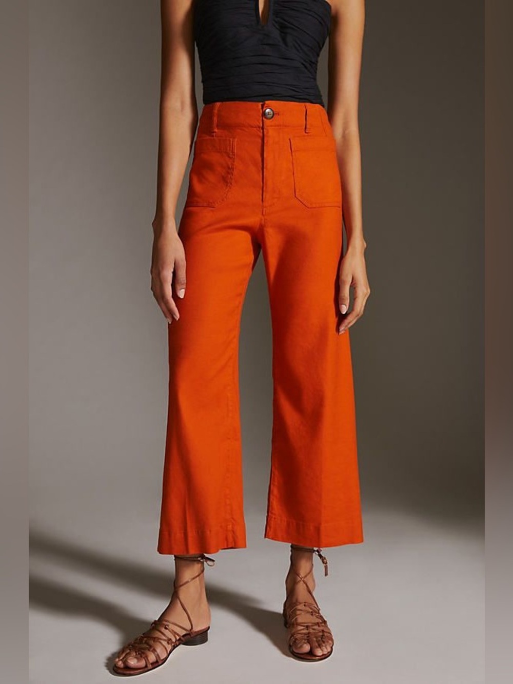 Anthropologie Maeve Colette Wide-Leg Pants size 4 orange
